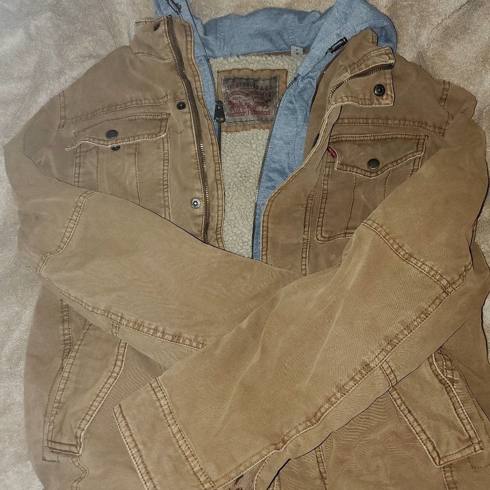 LEVI STRAUSS & CO MENS HOODED SHERPA FIELD JACKET